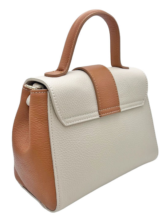 Savil Leder Damen Tasche Hand Ecru