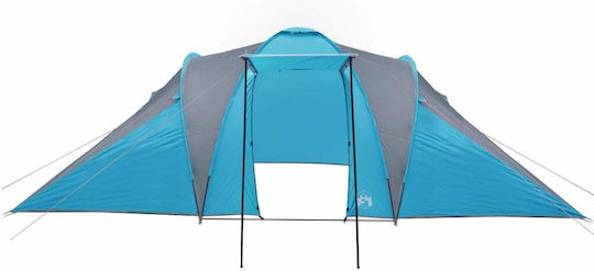vidaXL Sommer Campingzelt Tunnel Blau Für 6 Personen 576x238x150cm