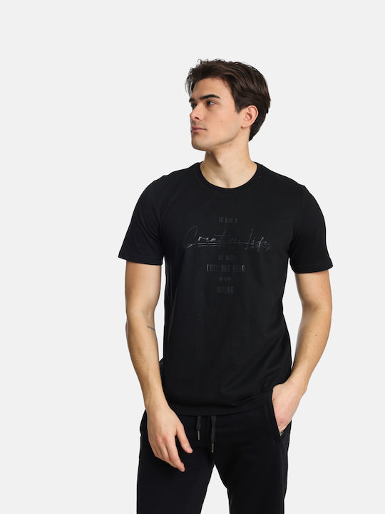 Paco & Co T-shirt Bărbătesc cu Mânecă Scurtă Negru