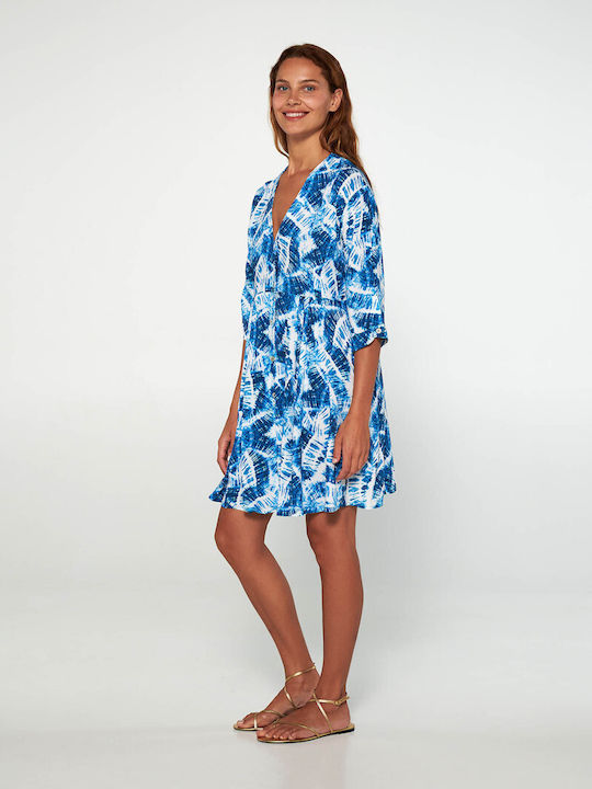 Vamp Sommer Mini Kleid Blau