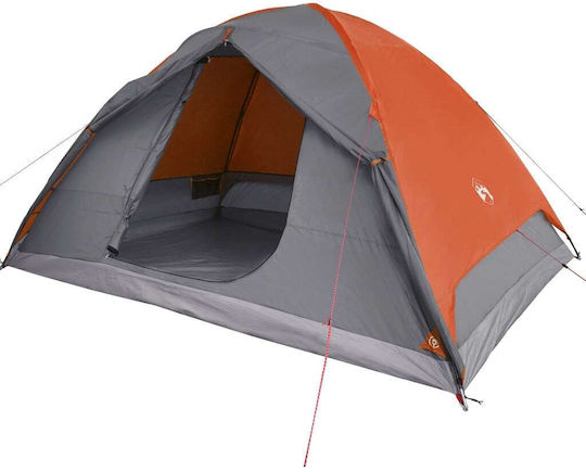 vidaXL Summer Camping Igloo Tent Orange with Double Cloth for 6 People 348x340x184cm
