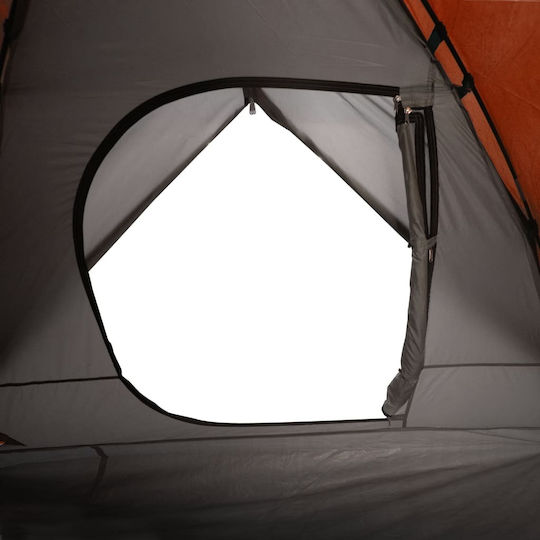 vidaXL Summer Camping Igloo Tent Orange with Double Cloth for 6 People 348x340x184cm
