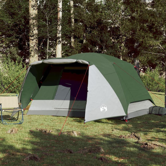vidaXL Καλοκαιρινή Σκηνή Camping Πράσινη για 6 Άτομα 184x370x190εκ.