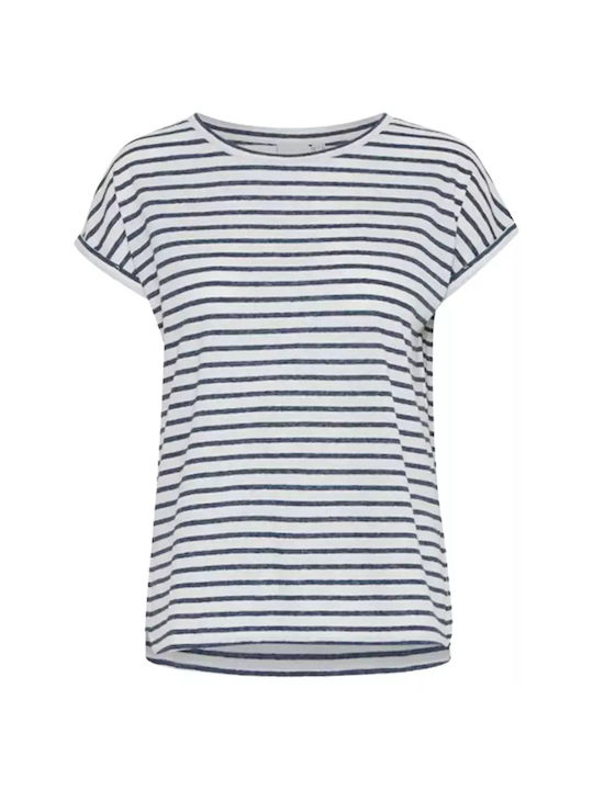 ICHI Women's T-shirt Striped Blue
