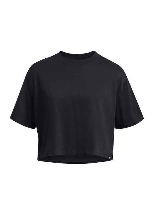 Γυναικείο Αθλητικό Crop T-shirt Μαύρο