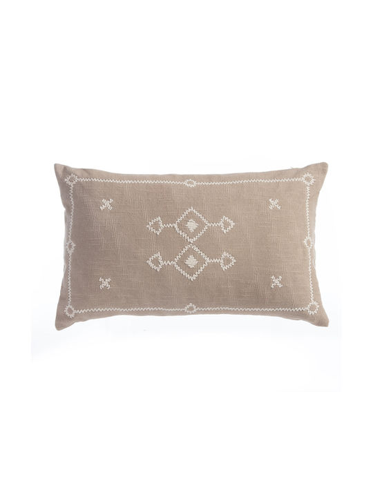 Nef-Nef Homeware Sofa Cushion Figerald from 100% Cotton Beige 35x55cm.