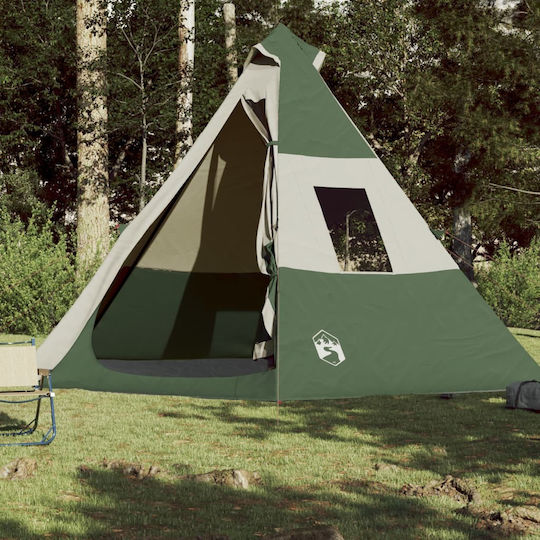 vidaXL Sommer Campingzelt Teepee Grüne Für 7 Personen 350x350x233cm
