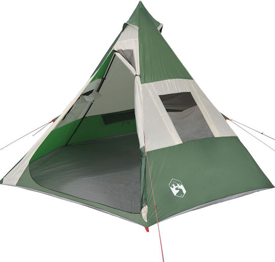 vidaXL Sommer Campingzelt Teepee Grüne Für 7 Personen 350x350x233cm