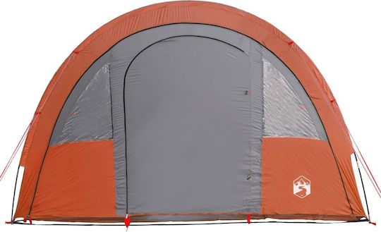 vidaXL Лятна Къмпинг Сцена Тунел Оранжева За 4 Човека 483x340x175см
