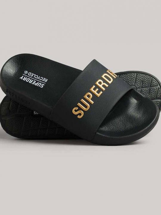 D4 Sdry Logo Vegan Pool Slide Women's Slides Black