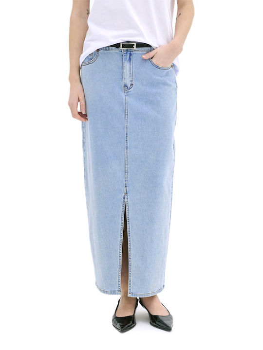 My Essential Wardrobe Denim Maxi Skirt in Blue color