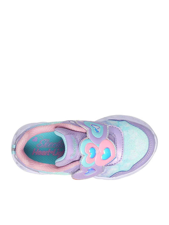 Heart Παιδικά Sneakers με Σκρατς & Φωτάκια Μωβ