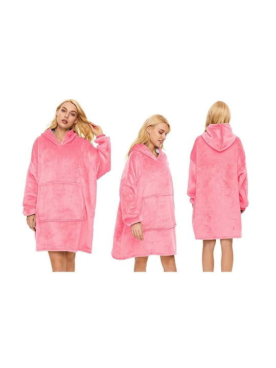 Aria Trade Blanket Velvet with Sleeves Dark pink