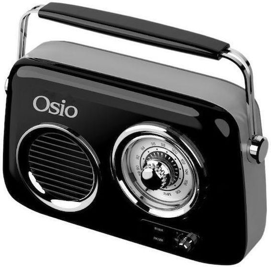 Osio OPR-3040B Retro Φορητό Ραδιόφωνο Επαναφορτιζόμενο με Bluetooth και USB Μαύρο