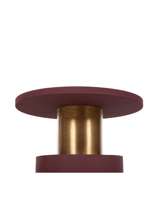 Round Side Coffee Table Punjab Metal Brick Red-Gold Copper W30.5xL30.5xH42cm