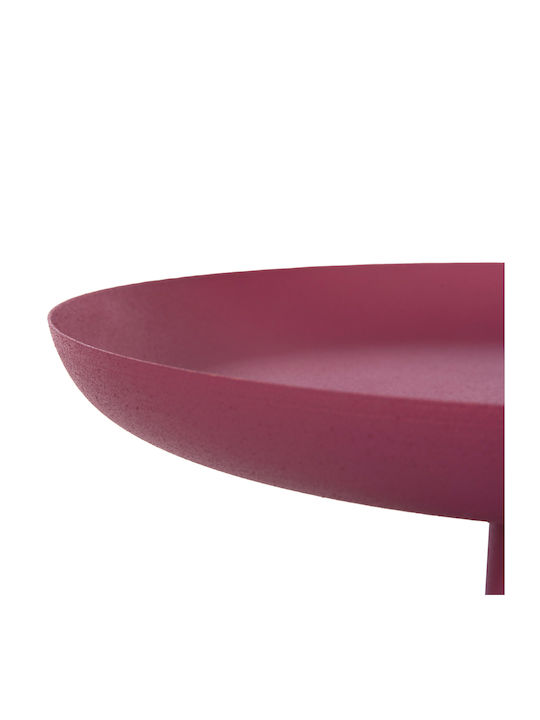 Masă Laterală Rotundă Delbel Metalică Roz L36xL36xÎ49cm