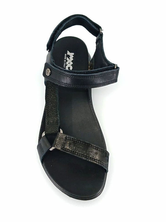 Leather Women's Flat Sandals Anatomic in Black Color