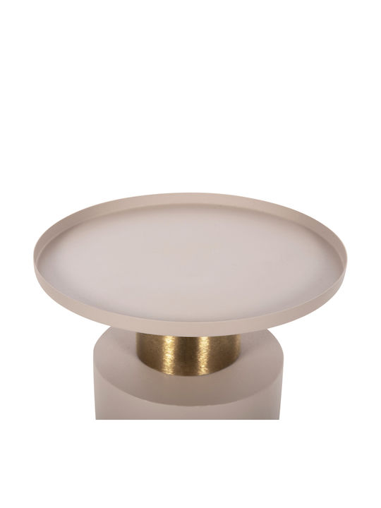 Round Metal Side Table Ecru 30.5x30.5x42 cm