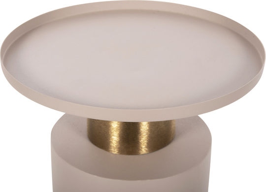 Round Metal Side Table Ecru 30.5x30.5x42 cm