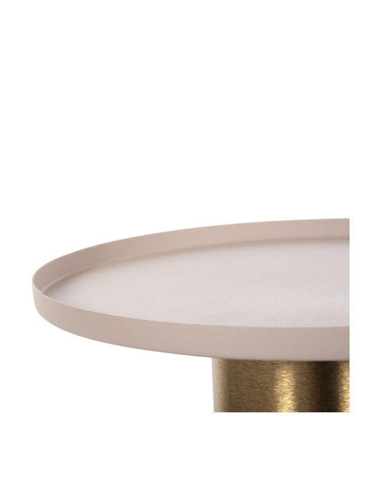 Round Metal Side Table Ecru 30.5x30.5x42 cm