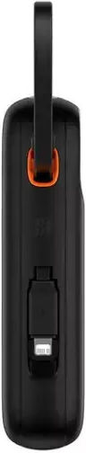 Baseus Qpow 2 Power Bank 10.000mah 22.5w Με Θύρες 1xusb-a, 1xusb-c & Ενσωματωμένα Καλώδια Lightning & Usb-c, Μαύρο