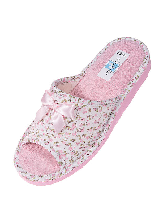 Amaryllis Slippers Leather Winter Women's Slippers in Pink color