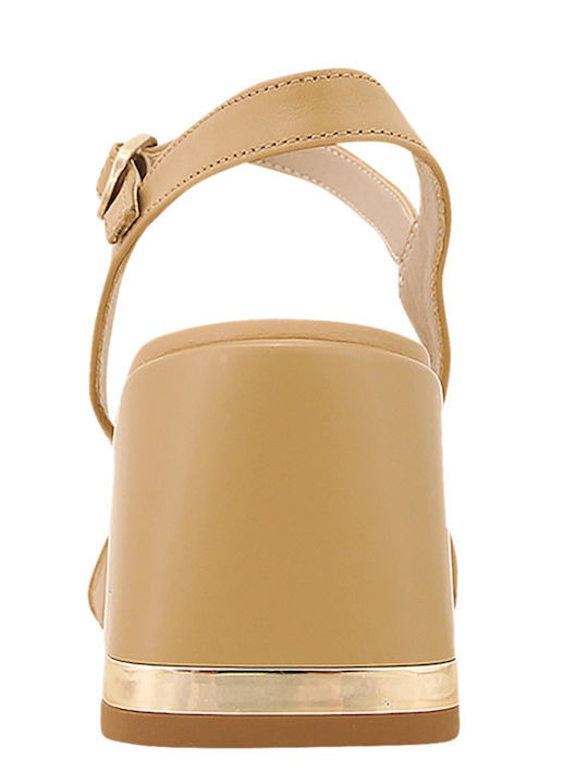 Serva Leather Sandals Beige