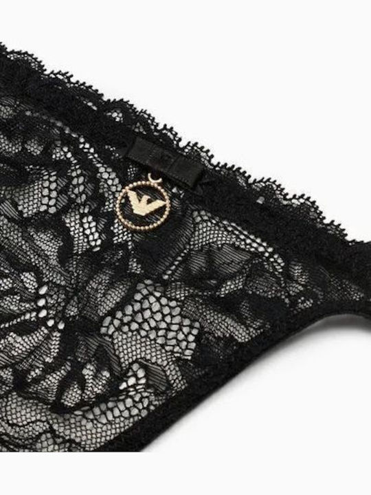Γυναικείο String με Δαντέλα Black