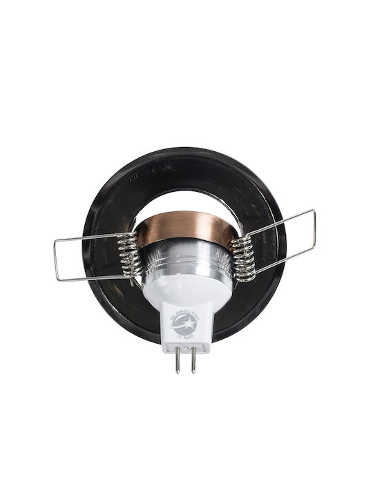 GloboStar Delta Rotund Metalic Cadru pentru Spoturi GU5.3 Cupru 7x7cm. 1buc
