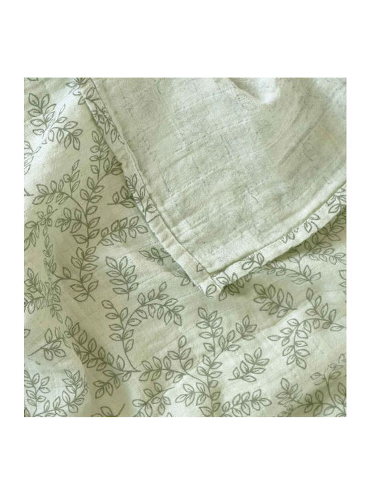 A Little Lovely Company Muslin Swaddle Wraps Green 60x60cm. 2pcs