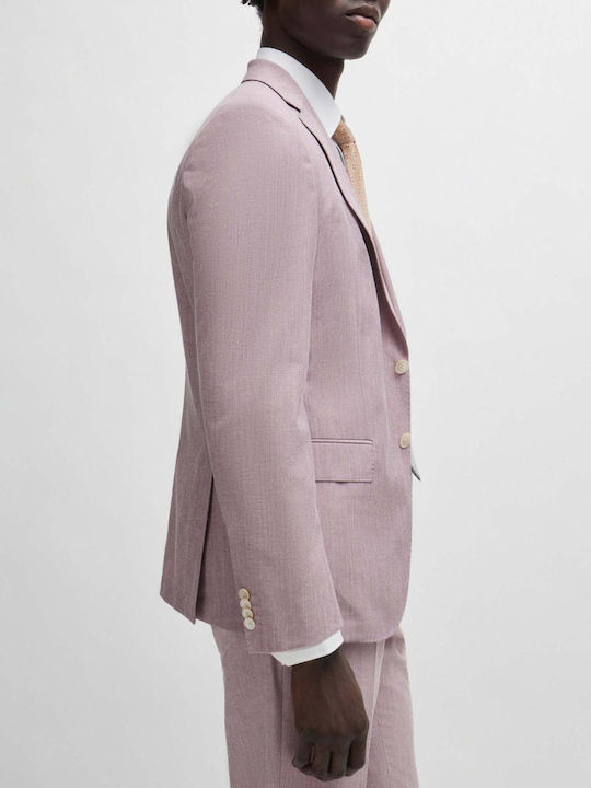 Men's Winter Suit Jacket Slim Fit Darkpink