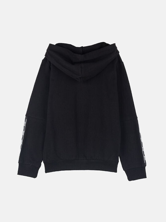 Joyce Kids Cardigan with Hood Black