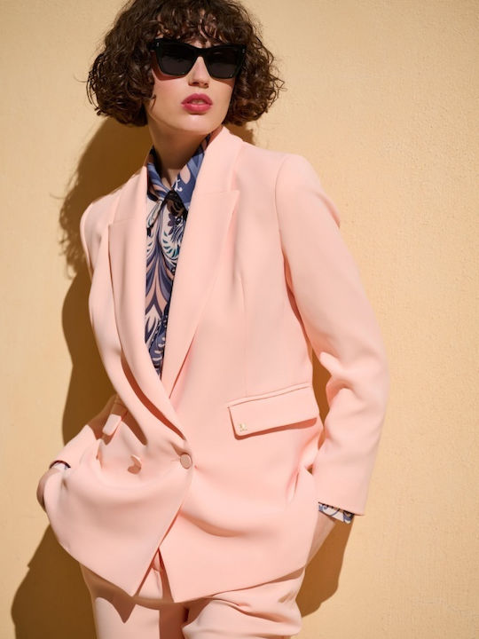 Matis Fashion Lung Blazer pentru femei Sacou Roz