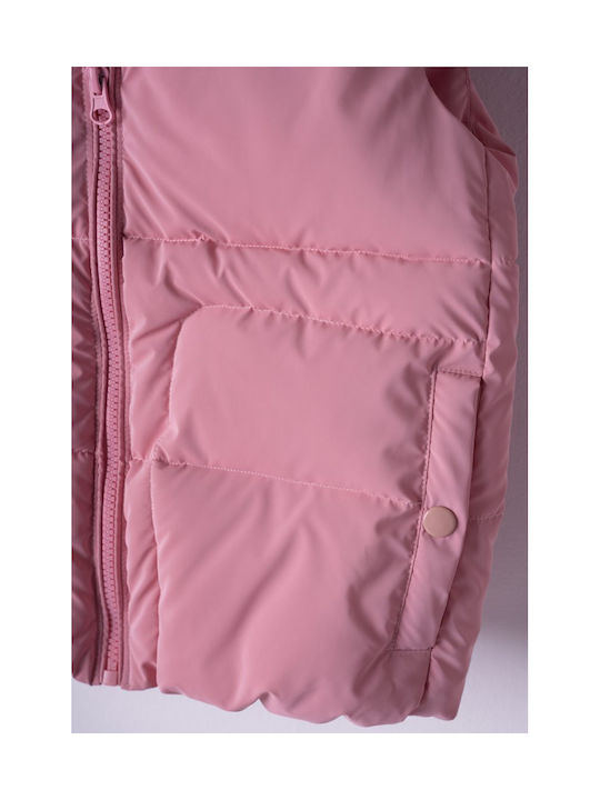 Evita Kids Casual Jacket Sleeveless with Hood Pink