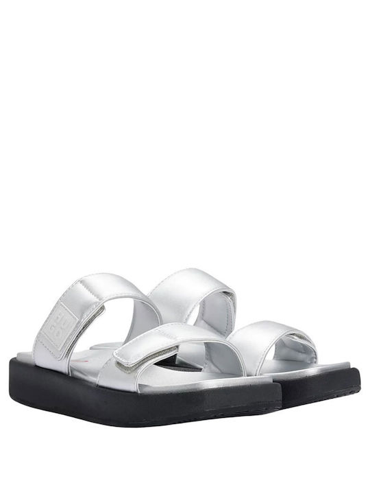 Hugo Synthetic Leather Women's Sandals Silver