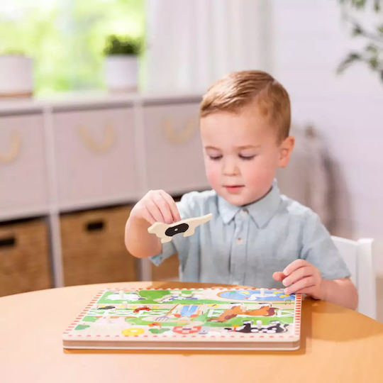 Дървено Детски Пъзел с Шипове Old MacDonald's Farm за Над 2 години+ Години 8бр Melissa & Doug
