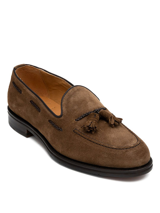 Perlapura Men's Suede Moccasins Tabac Brown