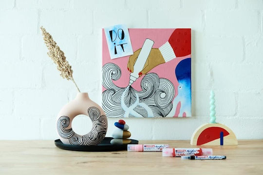 Комплект акрилни маркери Edding Creative Set Basic, 12 броя