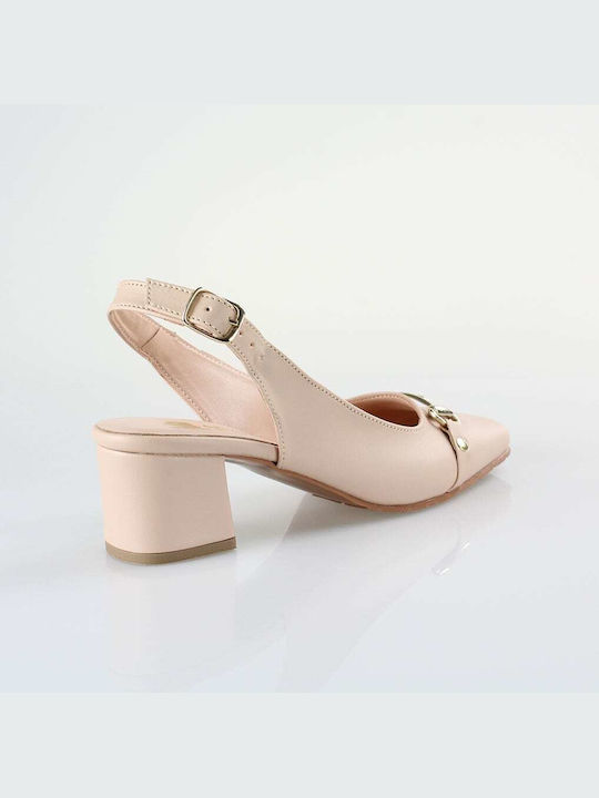 Blondie Synthetic Leather Beige Low Heels