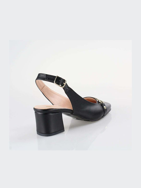 Blondie Synthetic Leather Black Low Heels