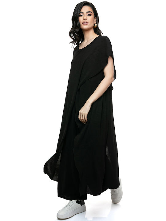 Women's Black Set with Trousers in Loose Fit