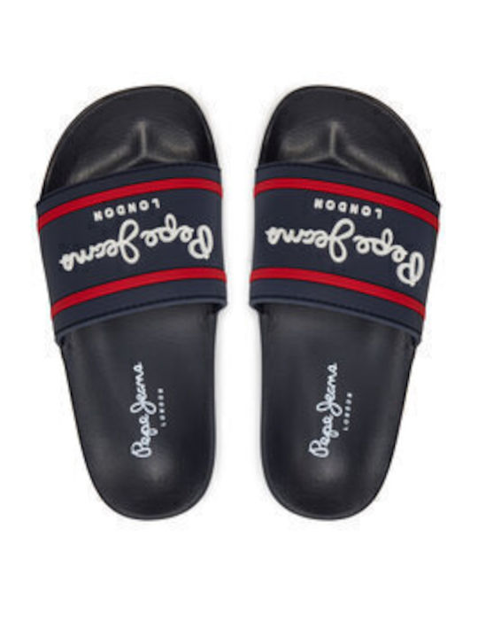 Kinder Flip Flops Marineblau Slider Logo