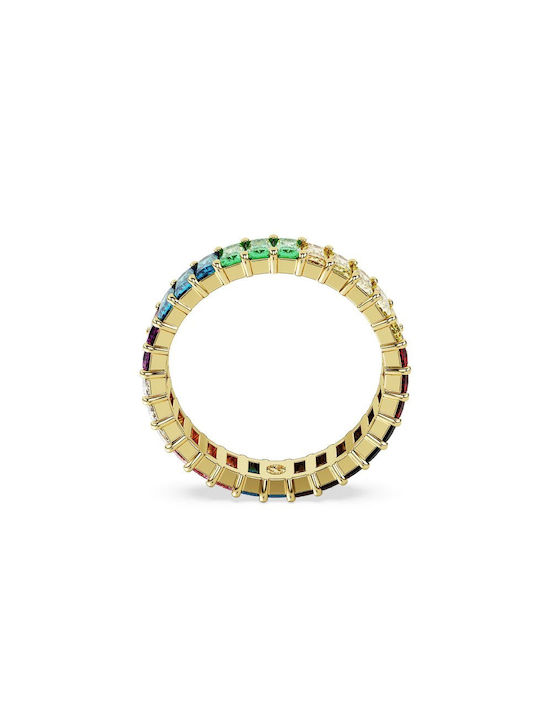 Swarovski Matrix Γυναικείο Δαχτυλίδι Βεράκι με Ζιργκόν Επιχρυσωμένο