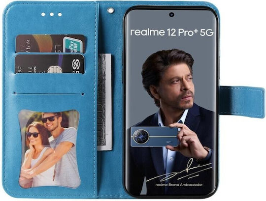 Flowers Brieftasche Blau (Realme 12 Pro / 12 Pro+)