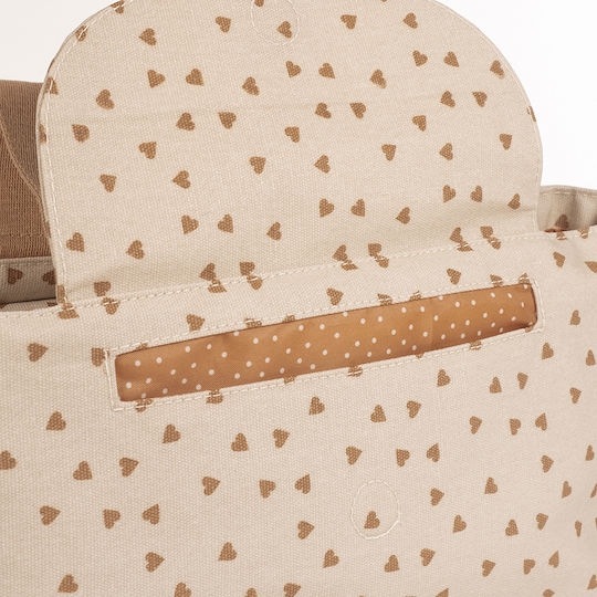 Walking Mum Beige Stroller Organizer Poppy Cinnamon Hearts