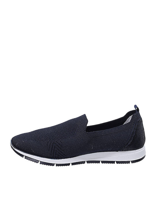 Ανατομικά Γυναικεία Slip-On Δερμάτινα Μπλε