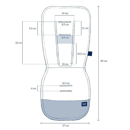 La Millou Stroller Seat Liner 36.5x85cm Blue
