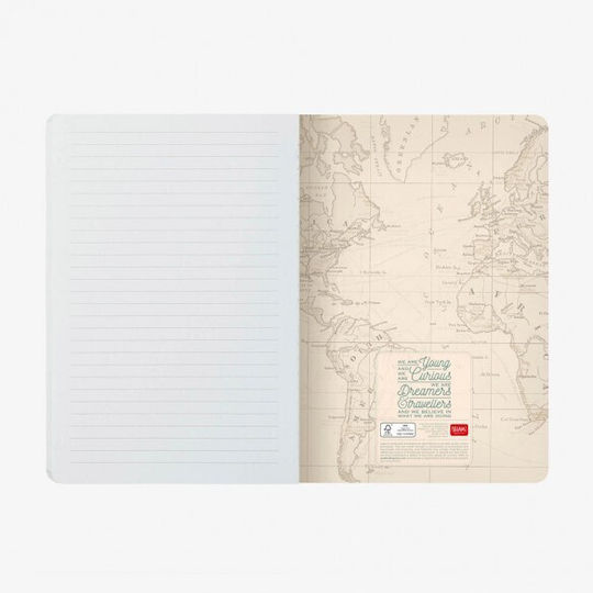 Legami Milano Travel Notebook 80 Sheets A5 Ruled Beige