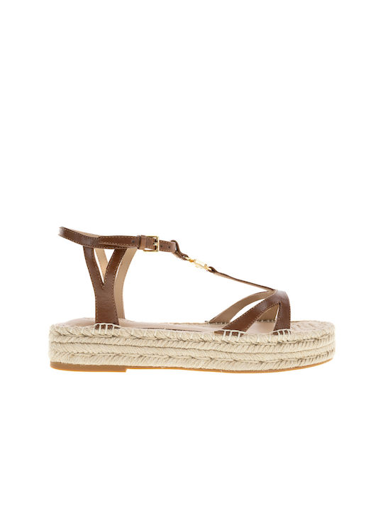 Ralph Lauren Damen Flache Sandalen in Braun Farbe