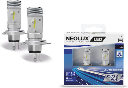 Neolux Λάμπες Αυτοκινήτου H4 / P43T LED 6500K Ψυχρό Λευκό 12V 10W 2τμχ